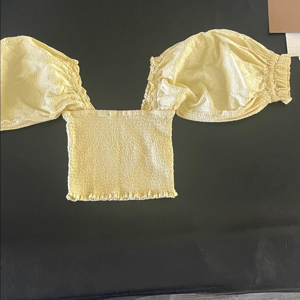 Billabong Yellow Smocked Blouse